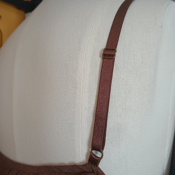 Rack 47 By Wrangler Brown Belted Spaghetti Strap Ruffle Dress Size XL - Picture 15 of 16